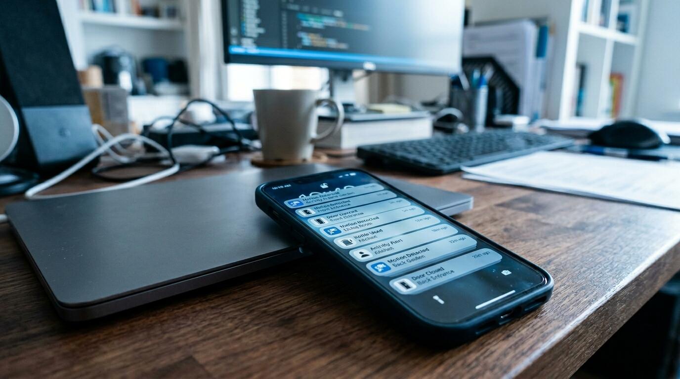A smartphone screen showing a cluster of overwhelming push notifications