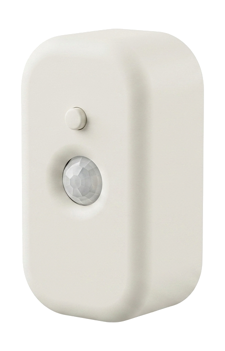 Puffin Guard sensor, a small white device that sits on a shelf